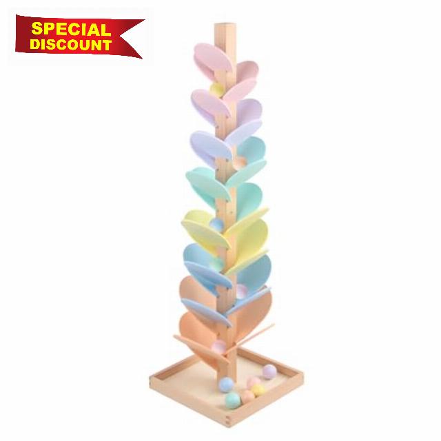 Marble Run Wooden Ball Drop Toys for 3-5 4-8 Wood Montessori Toys Music Tree for Toddlers Musical Game Learning Color Sorting Sensory Toys for Boys Girls 8-12 Gift (Height: 27.8in) (1.1in Balls)