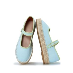 Canvas Mary Jane Shoes for Women Cozy Closed Toe Espadrille Flats with Adjustable Strap Cute Daily Casual Fall Outfits Shoes