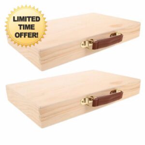 ABOOFAN 2pcs Portable Wooden Paint Storage Box with Handle