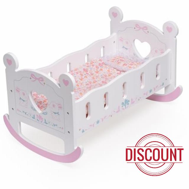 ROBUD Wooden Baby Doll Crib