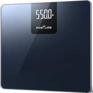 Posture 550lb Capacity Digital Bathroom Scale High Precision Body Weight Scale Extra Wide Platform Large LED Display