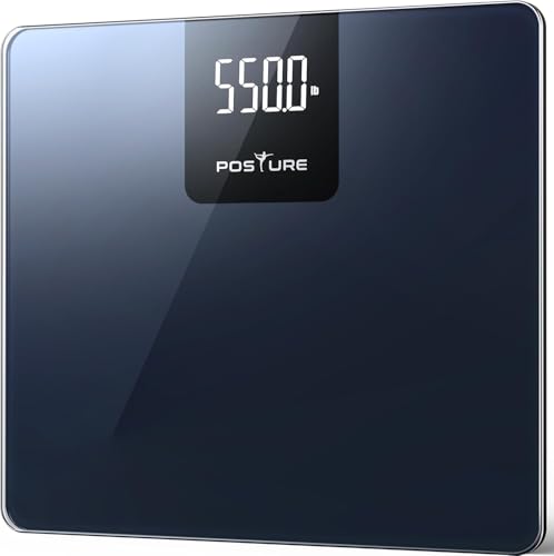 Posture 550lb Capacity Digital Bathroom Scale High Precision Body Weight Scale Extra Wide Platform Large LED Display