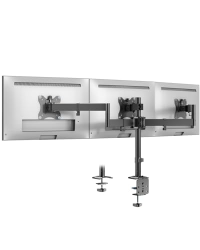 3 Monitor Desk Mount Fits 13-27 inch Screens