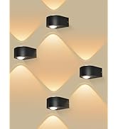 Outdoor Wall Lights 8W, 3000K 705 LM Modern Porch Light, Up Down Lights, Matte Black Waterproof W...