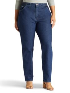 Lee Women's Plus Size Relaxed Fit Side Elastic Tapered Leg Jeans