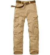 Toumett Men's Cargo Pants Cotton Ripstop Hiking Work Pants Comfort Casual Outdoor Pants with Mult...