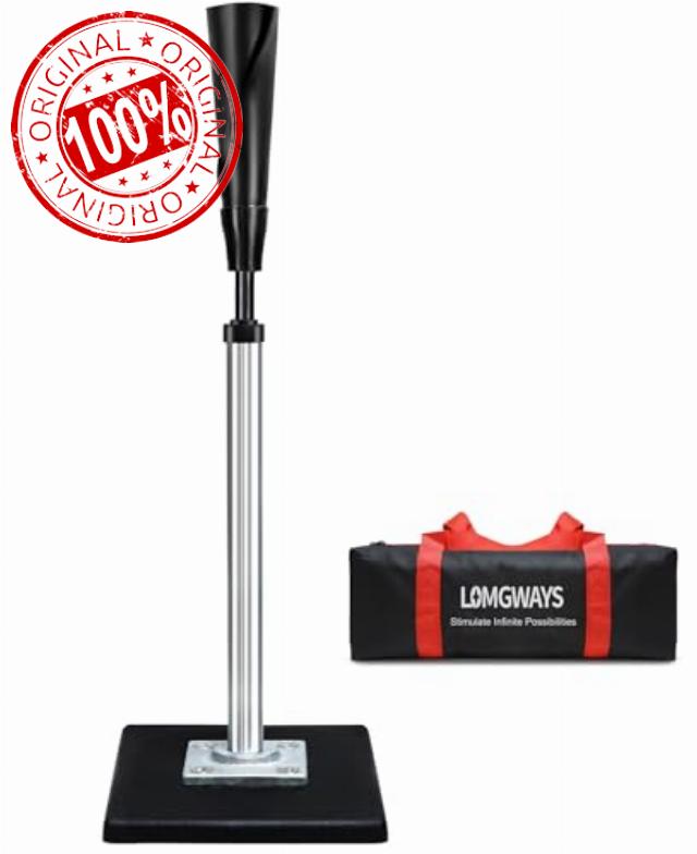 LOMGWAYS Baseball/Softball Batting Tee-Height Adjustable Premium Portable Baseball Tee with Removable Rubber Top and Heavy-Duty Base for All Ages