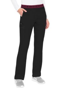 Med Couture Women's Yoga Pull-On Pant with 7 Pockets Ultra-Soft Rib-Knit Waistband and 2-Way Stretch Technology - MC7739