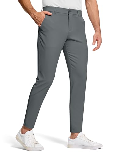 SERAMY Men's Golf Dress Pants 30" Inseam Stretch Skinny Tapered Lightweight Breathable Chino with Pockets for Casual Work