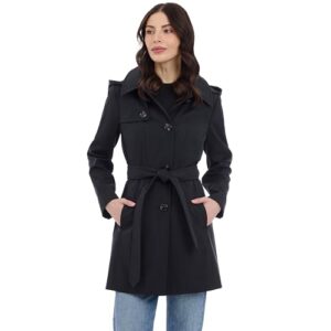 Michael Kors Women's Trench Coat Style Raincoat with Detachable Hood