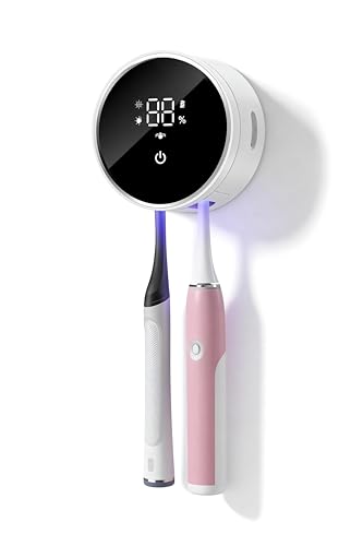 Toothbrush Wall-Mounted Cleaner Organizer with Auto-Inductive Cover Fits Electric