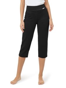 Tapata Womens 19"/20.5" Inseam Capri Dress Pants High-Waist Pull on Straight Leg Capris for Office Business Casual