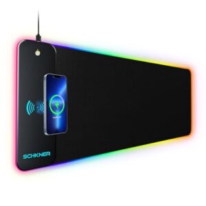 Schkner RGB Gaming Mouse Pad with Wireless Charging 15W