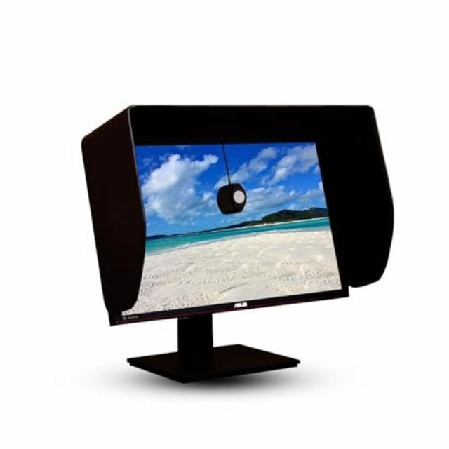 Universal Monitor Anti Glare Hood | Adjustable Sun Shade & Light Blocker for 23-24 Inch Screens | Reduce Eye Strain for Office Work