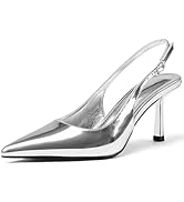 Slingback Heels for Women Closed Pointed Toe Kitten Stiletto Heels with Buckle Comfortable Womens...
