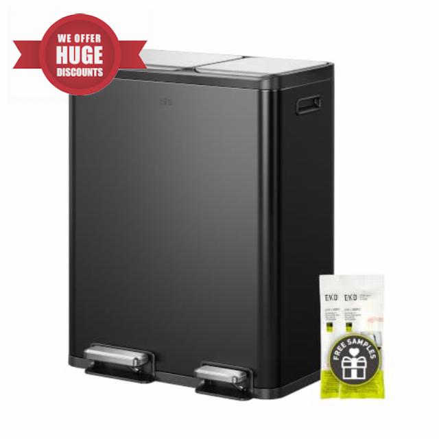 EKO EcoCasa 8+5 Gal (30+20L) Dual Trash Can for Kitchen