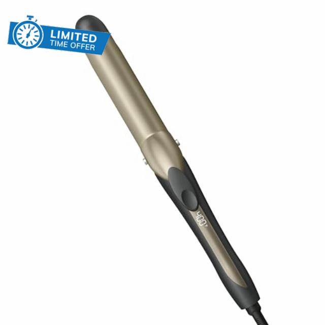 Conair INFINITIPRO Tourmaline Ceramic Curling Iron 1-1/4 inch Barrel with 5 Heat Settings up to 400°F and Digital Display
