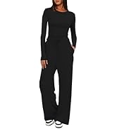 Darong Women's 2 Piece Lounge Sets 2026 Long Sleeve Tops and Wide Leg Pants Set Matching Travel A...
