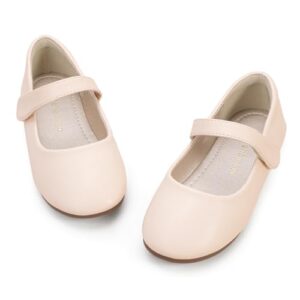 Hehainom Toddler Girls Flats Mary Jane Flower Girl Dress Shoes School Wedding Party Shoes