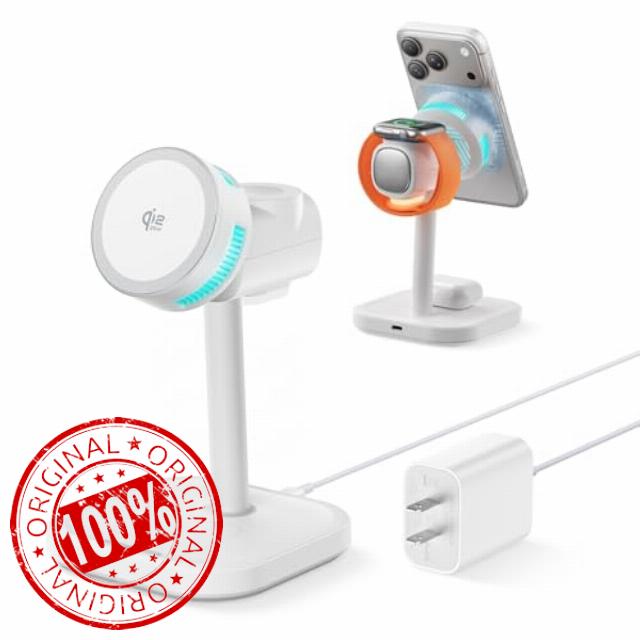 2026 New 25W Qi2.2 4-in-1 Charging Station with TEC Active Cooling and Night Light