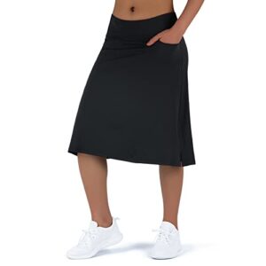 Women's Midi Length Skorts Skirts with 3 Pockets Modest Skirts Women's 24" Knee Length Sko