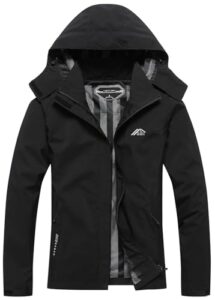 DECKTIN Women's Waterproof Raincoat Lightweight Rain Jacket Detachable Hood Travel Outdoo