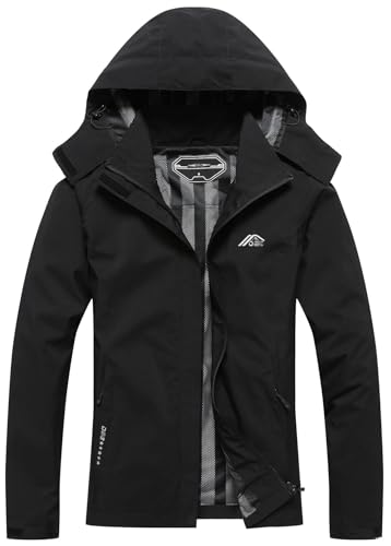 DECKTIN Women's Waterproof Raincoat Lightweight Rain Jacket Detachable Hood Travel Outdoo