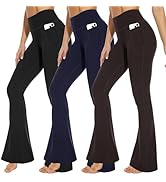3 Packs Leggings with Pockets for Women, Soft High Waisted Tummy Control Workout Yoga Pants