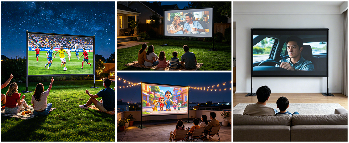 outdoor movie projector and screen