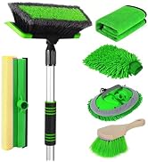 Wontolf 62'' Car Wash Brush with Long Handle, 21Pcs Microfiber Car Wash Mop Mitt Kit Car Detailin...