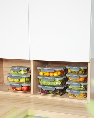18 Pieces glass food storage containers