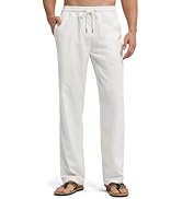 Willit Men's Linen Pants Casual Linen Dress Pants Drawstring Beach Summer Lightweight Trousers 29...