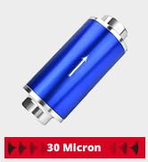 EVIL ENERGY 30 Micron Inline Fuel Filter with 6AN 8AN 10AN Adapter Universal 60MM
