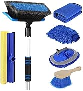 Wontolf 62'' Car Wash Brush with Long Handle Chenille Microfiber Car Wash Mop Mitt Wheel Brush Ca...