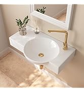 DeerValley Compact Rectangle Drop-In Sink 21x18 Inch, White Ceramic Bathroom Basin with Overflow ...
