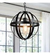 DLLT 24W LED Flush Mount Ceiling Light, 15 Inch Dimmable Round Ceiling Light Fixture, Modern Blac...