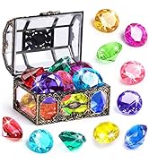 DISHIO Kids Diving Pool Toys Set with Treasure Chest, Sinking Swim Rings Sticks Sharks & Mermaid,...