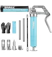 SHALL Grease Gun, 7000 PSI Heavy Duty Pistol Grip Grease Gun Kit w/Grease Gun Coupler, 18” Spring...