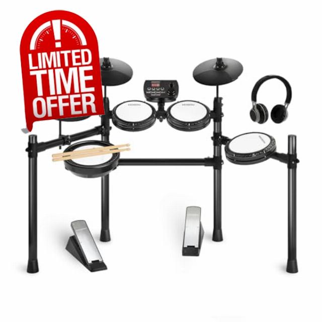 MOSEN Electric Drum Set with 4 Quiet Mesh Drum Pads