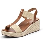 Athlefit Women's Espadrille Platform Wedge Sandals Comfortable Casual Elastic Strap Open Toe Sand...