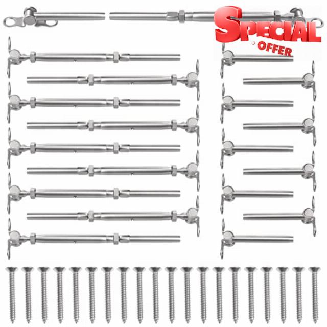 BLIKA 10 Pairs 3/16" Cable Railing Kits