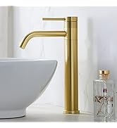 Hotis Modern Tall Body Single Handle Mixer Spout 360 Swivel Stainless Steel Brushed Nickel Vessel...