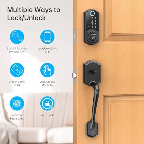 Smart Front Door Lock Set Fingerprint Smart Deadbolt Bluetooth Electronic Digital Keypad Lock