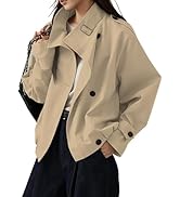 Megfie Womens Bomber Jackets Oversized Button High Neck Puff Coats Elastic Balloon Hem Fall Tops