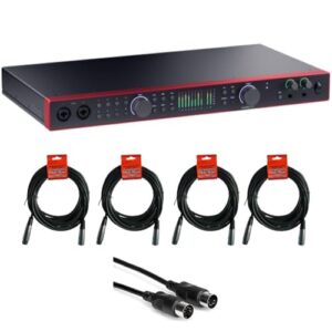 Focusrite Scarlett 18i20 USB-C Audio/MIDI Interface (4th Generation) Bundle with XLR- XLR Cable (4 Pack)