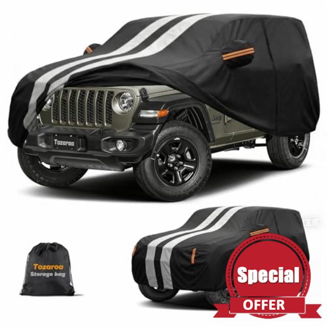 Multi-Layer Car Cover Custom Fit for Jeep Wrangle 2 Door CJ YJ JK JL(1987-2026)