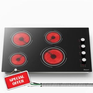 30 Inch Electric Cooktop - 4 Burner Built-in(29.13"x19.3") Ceramic Stove Top 6700W