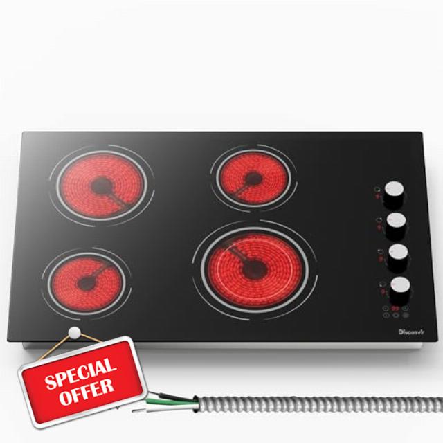30 Inch Electric Cooktop - 4 Burner Built-in(29.13"x19.3") Ceramic Stove Top 6700W