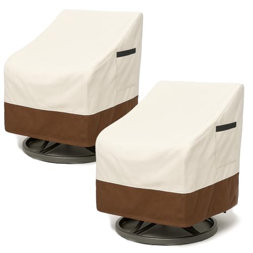 26W x 27D x 34.3H inches Heavy Duty Outdoor Furniture Protection Cover Weather Resistant 600D Oxford 2-Pack