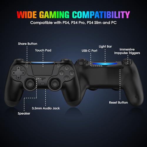 Wireless Controller Compatible with PS4/Pro/Slim Consoles